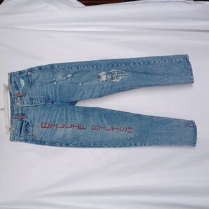 Hand designed Billie Eilish Customized jeans, Old Navy Brand, Sz 2